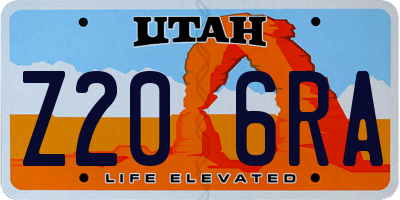 UT license plate Z206RA