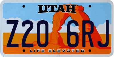 UT license plate Z206RJ