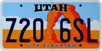 UT license plate Z206SL