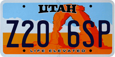 UT license plate Z206SP