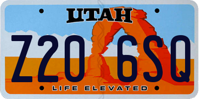 UT license plate Z206SQ