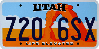 UT license plate Z206SX