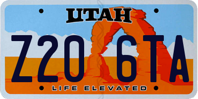 UT license plate Z206TA
