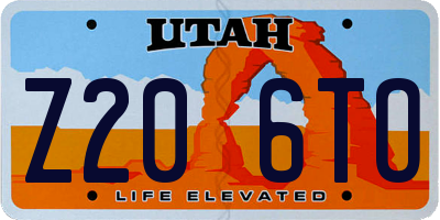 UT license plate Z206TO