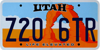 UT license plate Z206TR