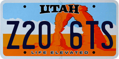 UT license plate Z206TS