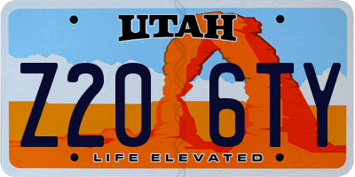 UT license plate Z206TY