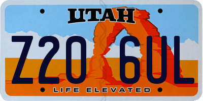 UT license plate Z206UL