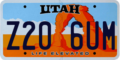 UT license plate Z206UM