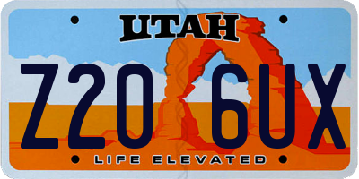 UT license plate Z206UX