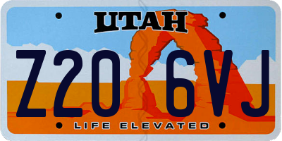 UT license plate Z206VJ