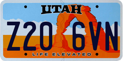 UT license plate Z206VN
