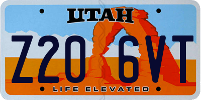 UT license plate Z206VT