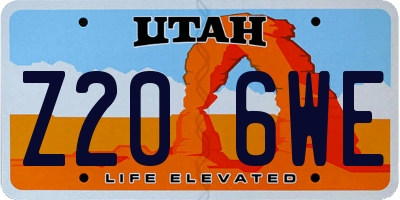 UT license plate Z206WE