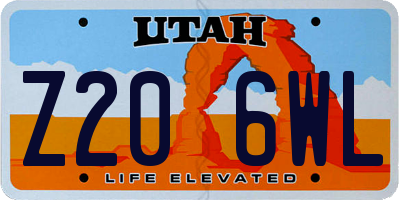 UT license plate Z206WL