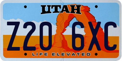 UT license plate Z206XC