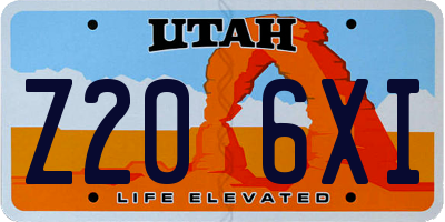 UT license plate Z206XI