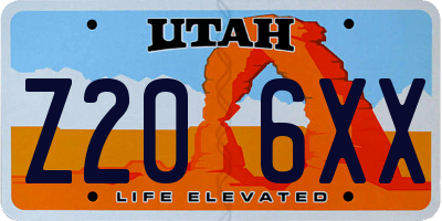 UT license plate Z206XX