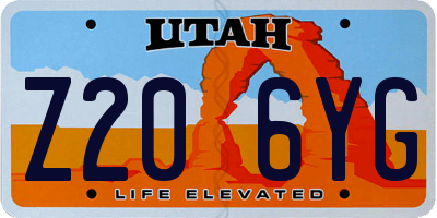 UT license plate Z206YG