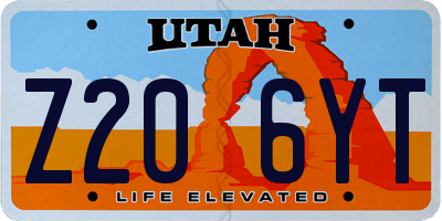 UT license plate Z206YT