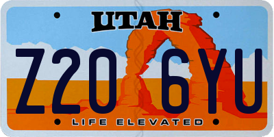 UT license plate Z206YU