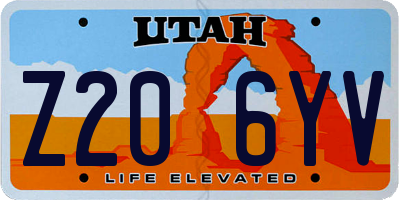 UT license plate Z206YV