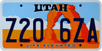 UT license plate Z206ZA