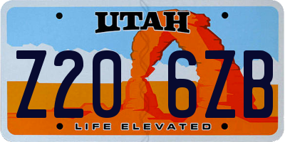 UT license plate Z206ZB