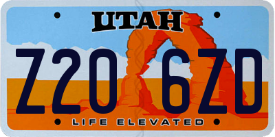 UT license plate Z206ZD