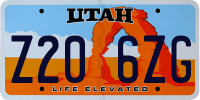 UT license plate Z206ZG