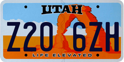 UT license plate Z206ZH