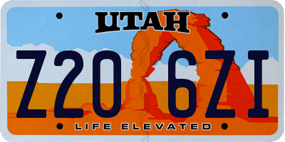 UT license plate Z206ZI