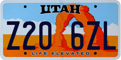 UT license plate Z206ZL