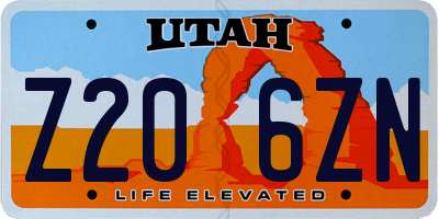 UT license plate Z206ZN