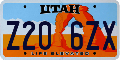 UT license plate Z206ZX