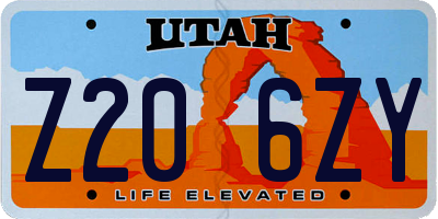 UT license plate Z206ZY