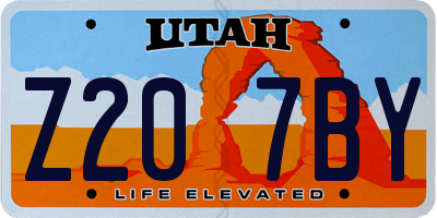 UT license plate Z207BY