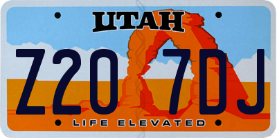 UT license plate Z207DJ