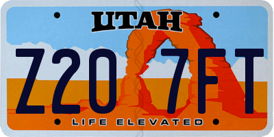 UT license plate Z207FT