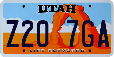 UT license plate Z207GA