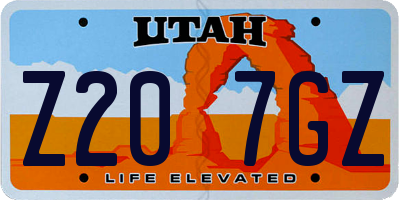 UT license plate Z207GZ