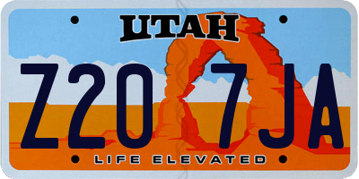 UT license plate Z207JA