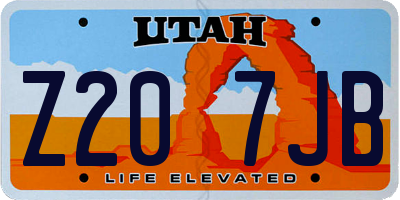 UT license plate Z207JB