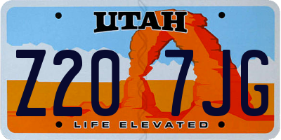UT license plate Z207JG