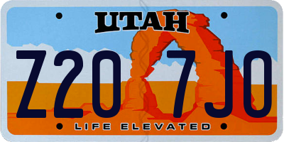UT license plate Z207JO