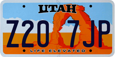 UT license plate Z207JP