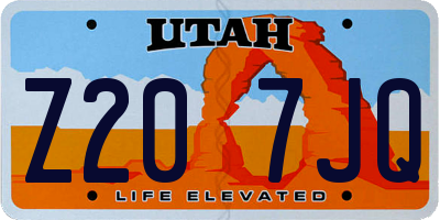 UT license plate Z207JQ