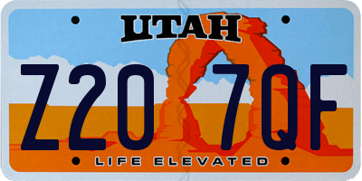 UT license plate Z207QF