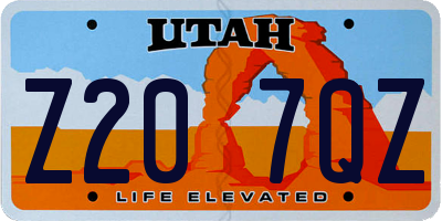 UT license plate Z207QZ