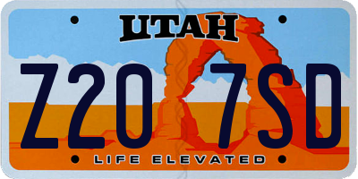 UT license plate Z207SD